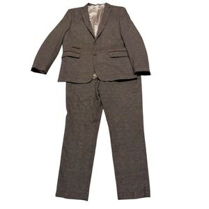 Men's TruClothing Vintage Collection 46R Blazer 40R Pants Brown & Black Preowned